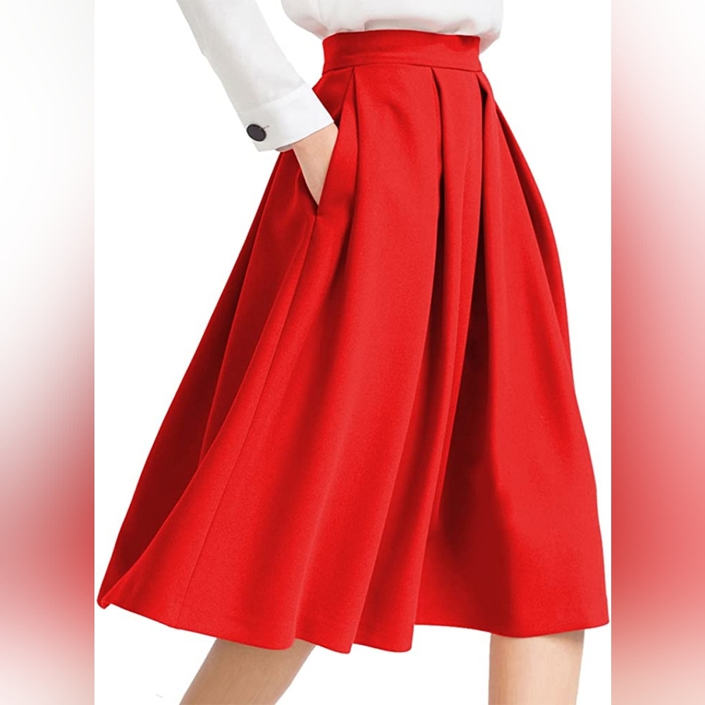 Red A-Line Skirt, W10